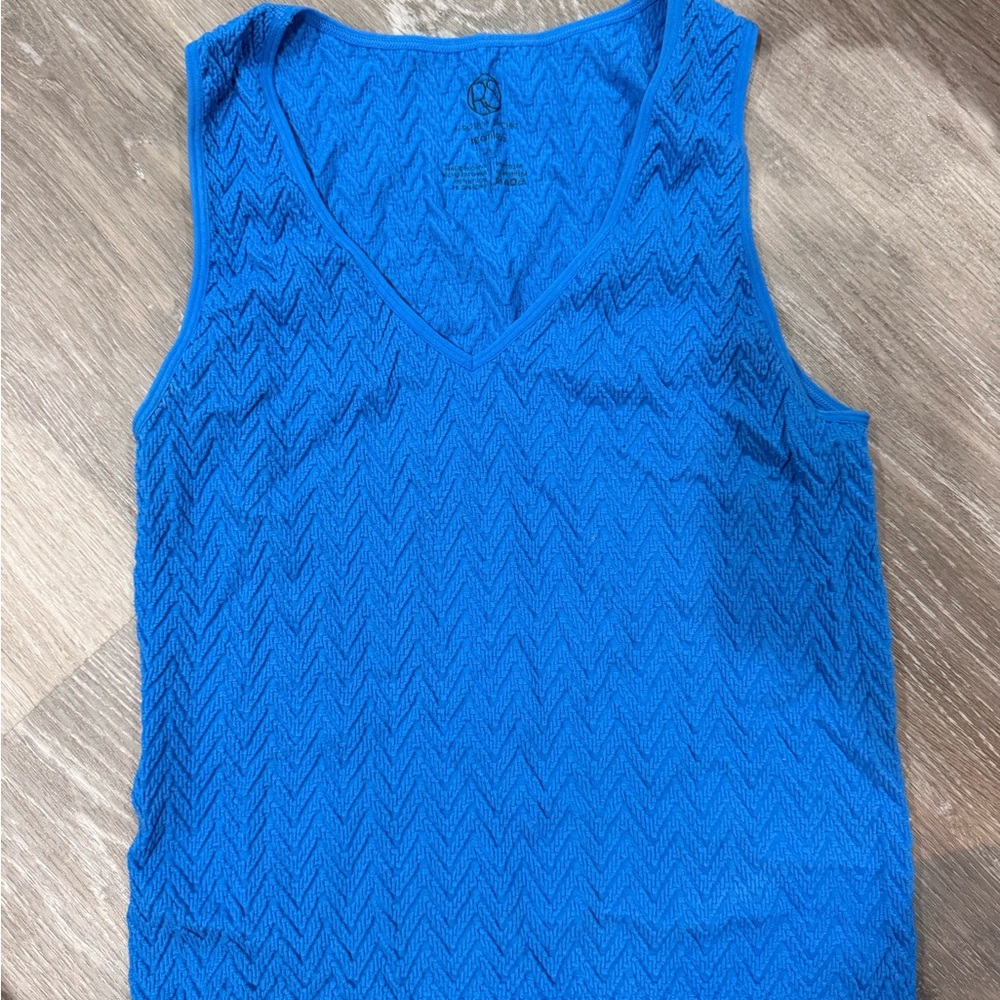 Vibrant Blue Textured Tank Top